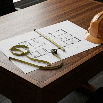Architectural drawing or blueprint of a commercial space layout